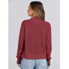 imageANRABESS Women Jackets Sweaters Long Sleeve Open Front Loose Lightweight Knit Cropped Cardigan 2025 Fall Trendy CoatsRed