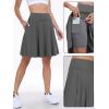 imageANRABESS Women Knee Length Tennis Golf Skorts Skirts Summer High Waisted Athletic Skirt Casual Travel Builtin Shorts ClothesDeep Gray