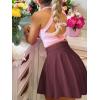 imageANRABESS Women Knee Length Tennis Golf Skorts Skirts Summer High Waisted Athletic Skirt Casual Travel Builtin Shorts ClothesDeep Red
