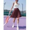 imageANRABESS Women Knee Length Tennis Golf Skorts Skirts Summer High Waisted Athletic Skirt Casual Travel Builtin Shorts ClothesDeep Red
