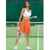 imageANRABESS Women Knee Length Tennis Golf Skorts Skirts Summer High Waisted Athletic Skirt Casual Travel Builtin Shorts ClothesOrange