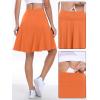 imageANRABESS Women Knee Length Tennis Golf Skorts Skirts Summer High Waisted Athletic Skirt Casual Travel Builtin Shorts ClothesOrange