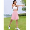 imageANRABESS Women Knee Length Tennis Golf Skorts Skirts Summer High Waisted Athletic Skirt Casual Travel Builtin Shorts ClothesPink