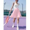 imageANRABESS Women Knee Length Tennis Golf Skorts Skirts Summer High Waisted Athletic Skirt Casual Travel Builtin Shorts ClothesPink