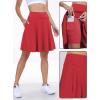 imageANRABESS Women Knee Length Tennis Golf Skorts Skirts Summer High Waisted Athletic Skirt Casual Travel Builtin Shorts ClothesRed