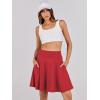 imageANRABESS Women Knee Length Tennis Golf Skorts Skirts Summer High Waisted Athletic Skirt Casual Travel Builtin Shorts ClothesRed