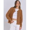 imageANRABESS Women Knit Cardigans Sweater Open Front Button Down Long Sleeve Cropped Lady Jacket Outwear 2025 Fall OutfitsBrown