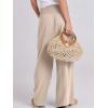 imageANRABESS Women Linen Palazzo Pants Summer Boho Wide Leg High Waist Casual Lounge Pant 2025 Beach Travel Vacation OutfitsAlmond