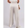 imageANRABESS Women Linen Palazzo Pants Summer Boho Wide Leg High Waist Casual Lounge Pant 2025 Beach Travel Vacation OutfitsApricot