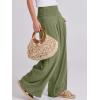 imageANRABESS Women Linen Palazzo Pants Summer Boho Wide Leg High Waist Casual Lounge Pant 2025 Beach Travel Vacation OutfitsArmy Green