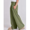 imageANRABESS Women Linen Palazzo Pants Summer Boho Wide Leg High Waist Casual Lounge Pant 2025 Beach Travel Vacation OutfitsArmy Green