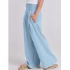 imageANRABESS Women Linen Palazzo Pants Summer Boho Wide Leg High Waist Casual Lounge Pant 2025 Beach Travel Vacation OutfitsBaby Blue