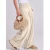 imageANRABESS Women Linen Palazzo Pants Summer Boho Wide Leg High Waist Casual Lounge Pant 2025 Beach Travel Vacation OutfitsBeige