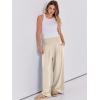 imageANRABESS Women Linen Palazzo Pants Summer Boho Wide Leg High Waist Casual Lounge Pant 2025 Beach Travel Vacation OutfitsBeige