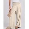imageANRABESS Women Linen Palazzo Pants Summer Boho Wide Leg High Waist Casual Lounge Pant 2025 Beach Travel Vacation OutfitsBeige