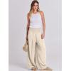 imageANRABESS Women Linen Palazzo Pants Summer Boho Wide Leg High Waist Casual Lounge Pant 2025 Beach Travel Vacation OutfitsBeige