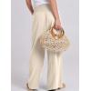 imageANRABESS Women Linen Palazzo Pants Summer Boho Wide Leg High Waist Casual Lounge Pant 2025 Beach Travel Vacation OutfitsBeige