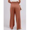 imageANRABESS Women Linen Palazzo Pants Summer Boho Wide Leg High Waist Casual Lounge Pant 2025 Beach Travel Vacation OutfitsBrick Red