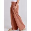 imageANRABESS Women Linen Palazzo Pants Summer Boho Wide Leg High Waist Casual Lounge Pant 2025 Beach Travel Vacation OutfitsBrick Red