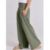 imageANRABESS Women Linen Palazzo Pants Summer Boho Wide Leg High Waist Casual Lounge Pant 2025 Beach Travel Vacation OutfitsOlive