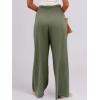 imageANRABESS Women Linen Palazzo Pants Summer Boho Wide Leg High Waist Casual Lounge Pant 2025 Beach Travel Vacation OutfitsOlive