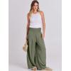 imageANRABESS Women Linen Palazzo Pants Summer Boho Wide Leg High Waist Casual Lounge Pant 2025 Beach Travel Vacation OutfitsOlive