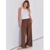 imageANRABESS Women Linen Palazzo Pants Summer Boho Wide Leg High Waist Casual Lounge Pant 2025 Beach Travel Vacation OutfitsRed Brown