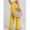 imageANRABESS Women Linen Palazzo Pants Summer Boho Wide Leg High Waist Casual Lounge Pant 2025 Beach Travel Vacation OutfitsYellow