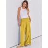 imageANRABESS Women Linen Palazzo Pants Summer Boho Wide Leg High Waist Casual Lounge Pant 2025 Beach Travel Vacation OutfitsYellow