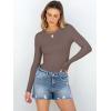imageANRABESS Women Long Sleeve Crewneck Rib Knit Slim Fit Shirts Basic Tee Tops 2025 Casual TShirt Underscrubs Layer OutfitsCoffee