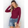 imageANRABESS Women Long Sleeve Crewneck Rib Knit Slim Fit Shirts Basic Tee Tops 2025 Casual TShirt Underscrubs Layer OutfitsDeep Red