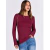 imageANRABESS Women Long Sleeve Crewneck Rib Knit Slim Fit Shirts Basic Tee Tops 2025 Casual TShirt Underscrubs Layer OutfitsDeep Red
