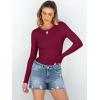 imageANRABESS Women Long Sleeve Crewneck Rib Knit Slim Fit Shirts Basic Tee Tops 2025 Casual TShirt Underscrubs Layer OutfitsDeep Red