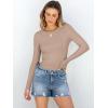 imageANRABESS Women Long Sleeve Crewneck Rib Knit Slim Fit Shirts Basic Tee Tops 2025 Casual TShirt Underscrubs Layer OutfitsLight Khaki