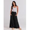 imageANRABESS Women Palazzo Pants Summer Boho Bagyy Wide Leg High Smocked Waist Casual Loose Lounge Pant with PocketBlack