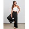imageANRABESS Women Palazzo Pants Summer Boho Bagyy Wide Leg High Smocked Waist Casual Loose Lounge Pant with PocketBlack