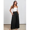 imageANRABESS Women Palazzo Pants Summer Boho Bagyy Wide Leg High Smocked Waist Casual Loose Lounge Pant with PocketBlack