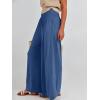 imageANRABESS Women Palazzo Pants Summer Boho Bagyy Wide Leg High Smocked Waist Casual Loose Lounge Pant with PocketBlue