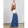 imageANRABESS Women Palazzo Pants Summer Boho Bagyy Wide Leg High Smocked Waist Casual Loose Lounge Pant with PocketBlue