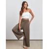 imageANRABESS Women Palazzo Pants Summer Boho Bagyy Wide Leg High Smocked Waist Casual Loose Lounge Pant with PocketCoffee