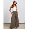 imageANRABESS Women Palazzo Pants Summer Boho Bagyy Wide Leg High Smocked Waist Casual Loose Lounge Pant with PocketCoffee