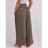 imageANRABESS Women Palazzo Pants Summer Boho Bagyy Wide Leg High Smocked Waist Casual Loose Lounge Pant with PocketCoffee