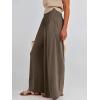 imageANRABESS Women Palazzo Pants Summer Boho Bagyy Wide Leg High Smocked Waist Casual Loose Lounge Pant with PocketCoffee