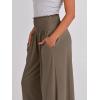 imageANRABESS Women Palazzo Pants Summer Boho Bagyy Wide Leg High Smocked Waist Casual Loose Lounge Pant with PocketCoffee