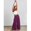 imageANRABESS Women Palazzo Pants Summer Boho Bagyy Wide Leg High Smocked Waist Casual Loose Lounge Pant with PocketDark Purple