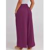 imageANRABESS Women Palazzo Pants Summer Boho Bagyy Wide Leg High Smocked Waist Casual Loose Lounge Pant with PocketDark Purple