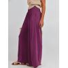 imageANRABESS Women Palazzo Pants Summer Boho Bagyy Wide Leg High Smocked Waist Casual Loose Lounge Pant with PocketDark Purple