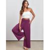imageANRABESS Women Palazzo Pants Summer Boho Bagyy Wide Leg High Smocked Waist Casual Loose Lounge Pant with PocketDark Purple