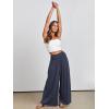 imageANRABESS Women Palazzo Pants Summer Boho Bagyy Wide Leg High Smocked Waist Casual Loose Lounge Pant with PocketDeep Blue