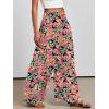 imageANRABESS Women Palazzo Pants Summer Boho Bagyy Wide Leg High Smocked Waist Casual Loose Lounge Pant with PocketFloral Black Red
